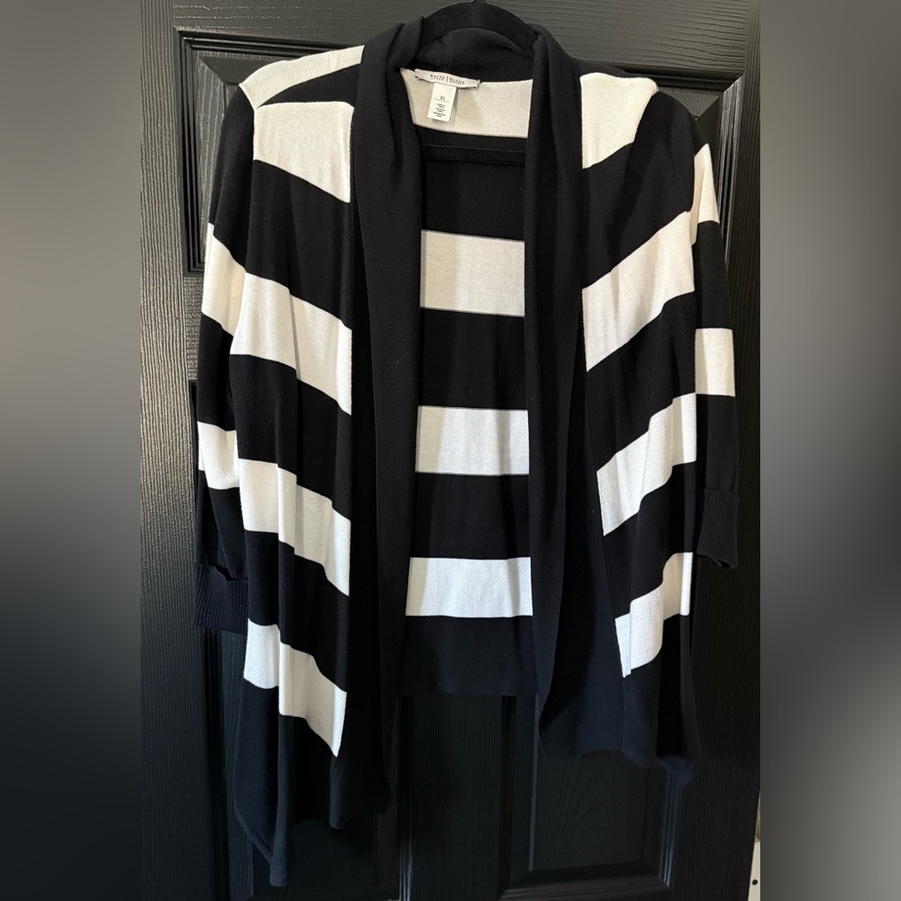 White House Black Market Bold Striped Cardigan